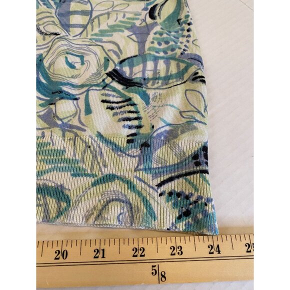 Emma James Blue and White Floral Scoop Neck Knit Tank with Beading Size 3X - Picture 7 of 9